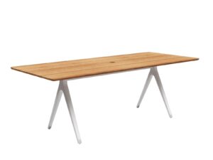 Rechteckiger Gartentisch aus Aluminium und Holz | Gloster