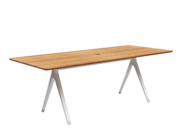 Rechteckiger Gartentisch aus Aluminium und Holz | Gloster