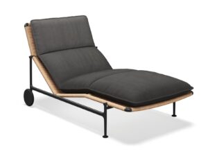 Verstellbarer Gartenliege aus Stoff mit Rollen | Gloster | Zenith