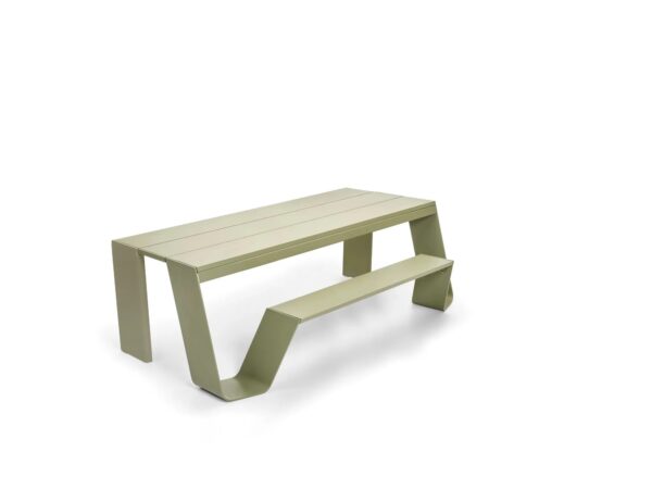 Picknicktisch aus pulverbeschichtetem Aluminium mit integrierten Stühle | Extremis | Hopper - Image 2