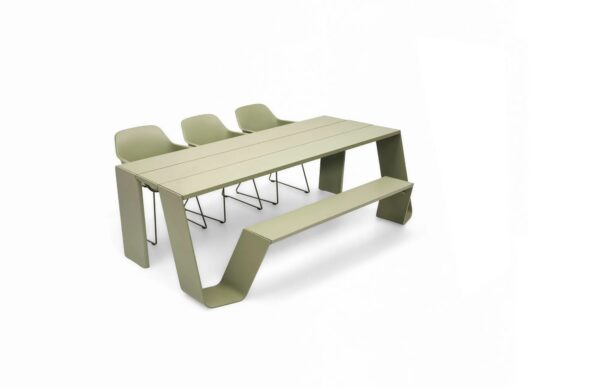 Picknicktisch aus pulverbeschichtetem Aluminium mit integrierten Stühle | Extremis | Hopper - Image 5