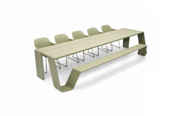 Picknicktisch aus pulverbeschichtetem Aluminium mit integrierten Stühle | Extremis | Hopper - Image 6