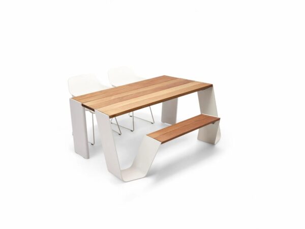 Picknicktisch aus Aluminium und Holz mit integrierten Stühle | Extremis | Hopper - Image 6