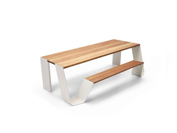 Picknicktisch aus Aluminium und Holz mit integrierten Stühle | Extremis | Hopper - Image 3