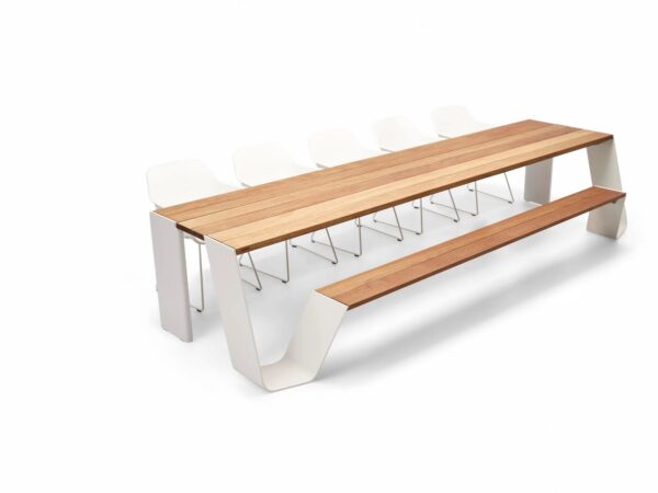 Picknicktisch aus Aluminium und Holz mit integrierten Stühle | Extremis | Hopper - Image 8