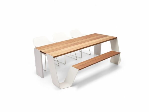 Picknicktisch aus Aluminium und Holz mit integrierten Stühle | Extremis | Hopper - Image 7