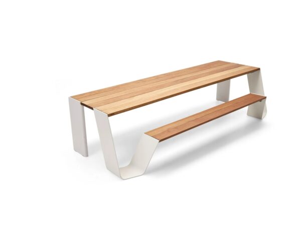 Picknicktisch aus Aluminium und Holz mit integrierten Stühle | Extremis | Hopper - Image 4