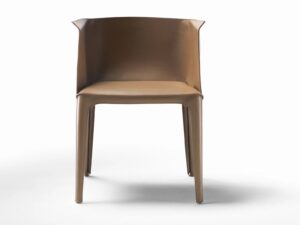 Stuhl aus gegerbtem Leder mit Armlehnen | Flexform | Isabel