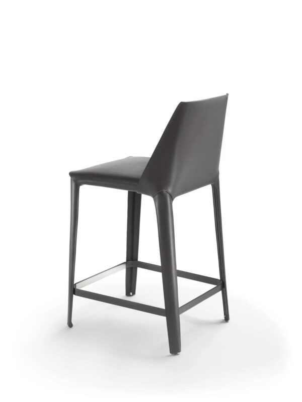 Hochhocker aus gegerbtem Leder mit Rückenlehne | Flexform | Isabel - Image 3