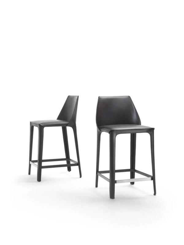 Hochhocker aus gegerbtem Leder mit Rückenlehne | Flexform | Isabel - Image 4