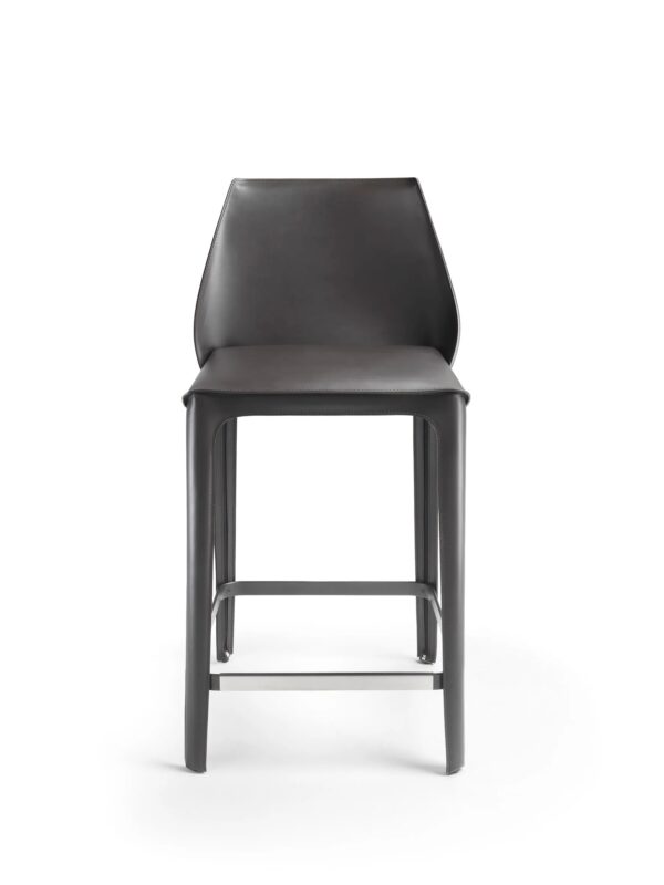 Hochhocker aus gegerbtem Leder mit Rückenlehne | Flexform | Isabel - Image 2