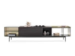Sideboard aus Holz und Glas mit Klappensysteme | Flexform