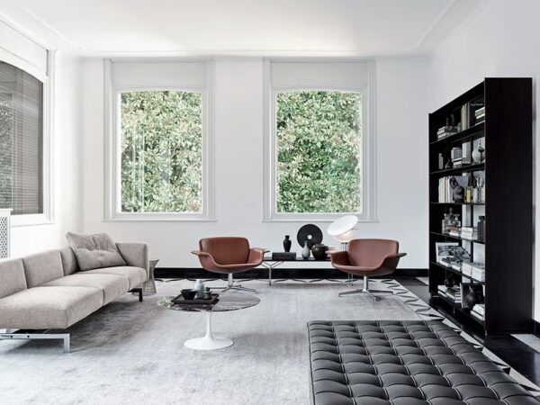 Drehbarer Loungesessel aus Leder mit Armlehnen | Knoll | KN - Image 3