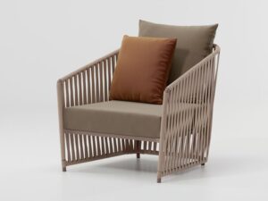 Gepolsterter Gartensessel aus Stoff mit Armlehnen | Kettal | Bitta Lounge