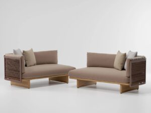 Modulares Gartensofa aus Stoff | Kettal | Mesh