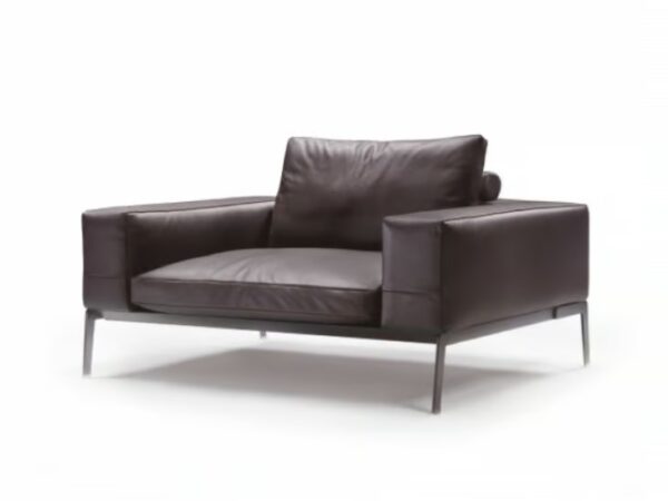 Sessel aus Leder mit abnehmbarem Bezug mit Armlehnen | Flexform | Lifesteel