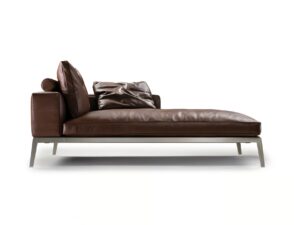 Tagesliege aus gegerbtem Leder mit abnehmbarem Bezug | Flexform | Lifesteel