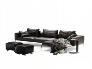 3-Sitzer Wohnlandschaft aus Leder | Flexform | Lifesteel