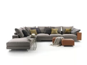 Wohnlandschaft aus Stoff mit Aufbewahrung | Flexform | Lightpiece
