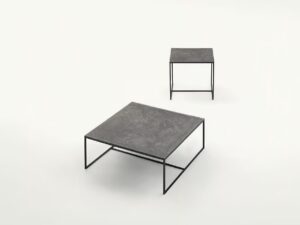 Niedriger rechteckiger Garten-Beistelltisch aus Aluminium | Paola Lenti
