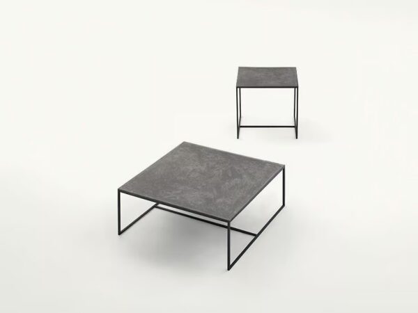 Niedriger rechteckiger Garten-Beistelltisch aus Aluminium | Paola Lenti