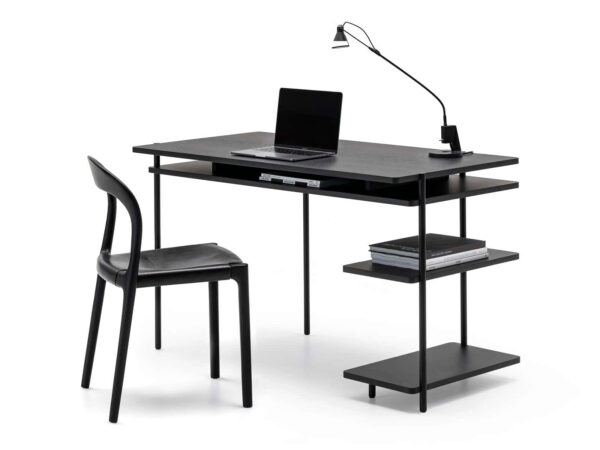 Rechteckiger Schreibtisch aus Holz mit Regalaufsatz | Living Divani | Aero