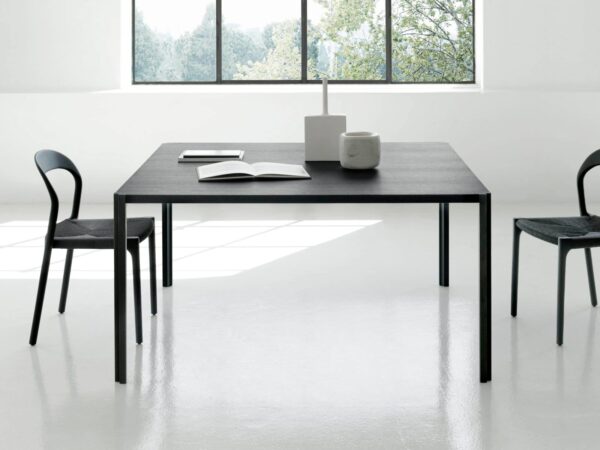 Quadratischer Esstisch aus Aluminium und Holz | Living Divani