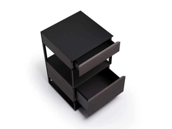 Quadratischer Nachttisch aus Stahl und Holz mit Schubladen | Living Divani | Halfsquare - Image 2