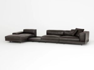 3-Sitzer modulares Sofa aus Leder mit Récamiere | Living Divani | Lorentz