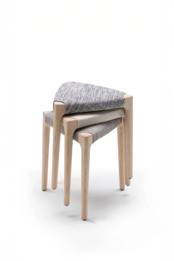 Stapelbarer Hocker aus Esche | Living Divani | Ticino - Image 5