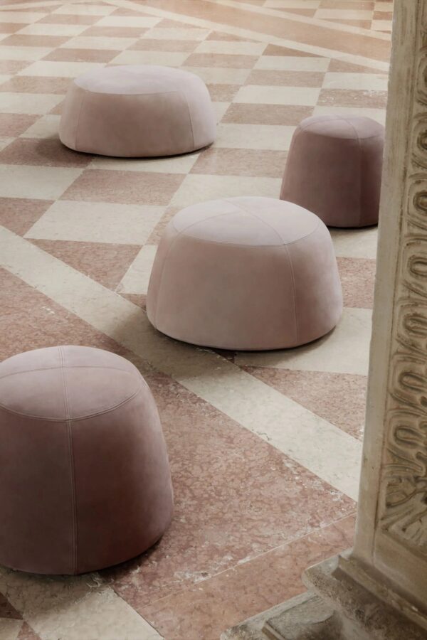 Gepolsterter runder Sitzpuff aus Stoff | MDF Italia - Image 3