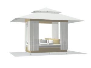 Loungebett mit Baldachin mit Sonnenschirm | Tuuci | Lounges