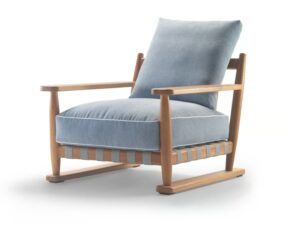 Gartensessel aus Irokoholz mit Armlehnen | Flexform | Meriggio