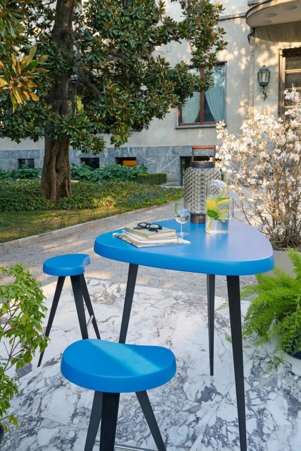 Hochhocker aus Stahl und Holz mit Fussstütze | Cassina | Mexique - Image 3