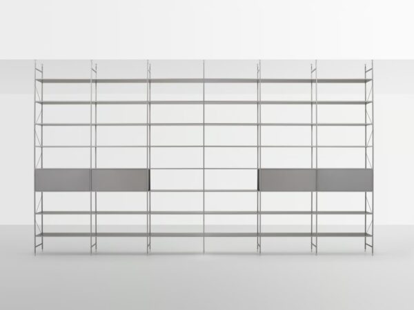 Offenes Raumteiler Boden-Decke Regal aus Aluminium | MDF Italia | Minima