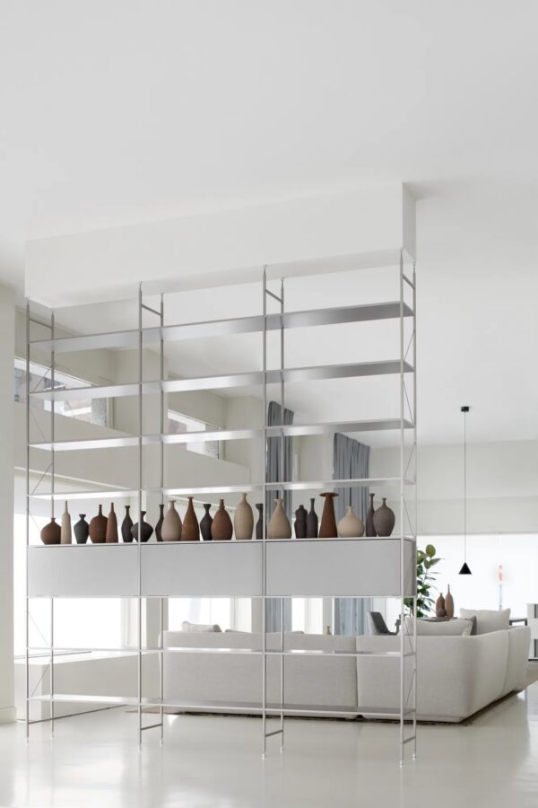 Offenes Raumteiler Boden-Decke Regal aus Aluminium | MDF Italia | Minima - Image 3
