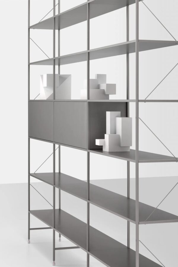 Offenes Raumteiler Boden-Decke Regal aus Aluminium | MDF Italia | Minima - Image 4