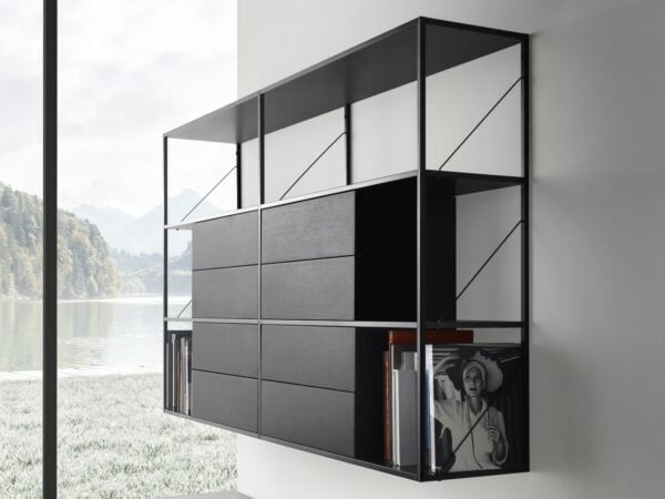 Offenes Hänge-Bücherregal aus Aluminium | MDF Italia | Minima