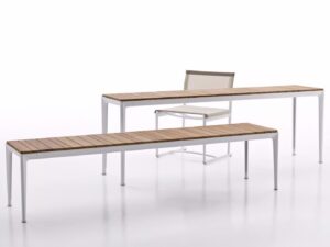 Rechteckiger Garten-Konsolentisch aus Aluminium und Holz | B&B Italia Outdoor | Mirto