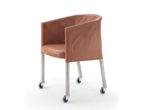 Mit abnehmbarem Bezug Stuhl aus Leder mit Rollen | Flexform | Mixer