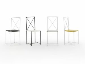 Stuhl aus Metall mit offener Rückenlehne | Flexform | Moka