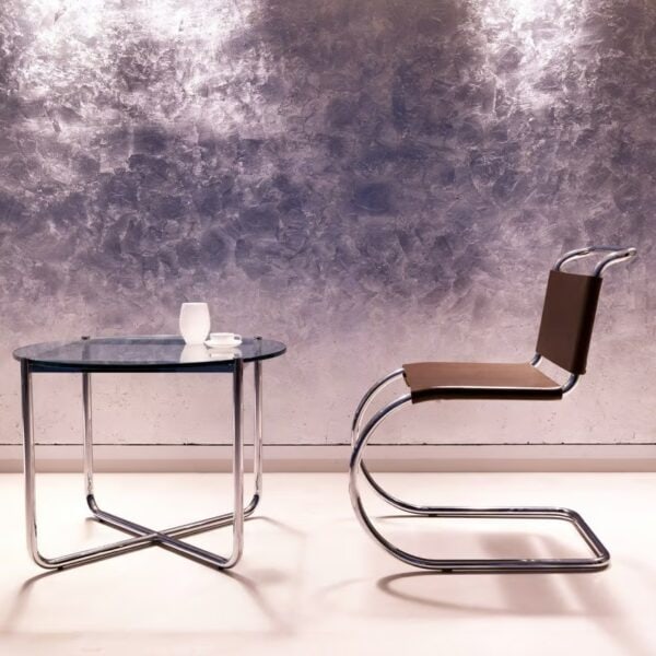 Runder Couchtisch aus Stahl und Glas | Knoll | MR - Image 6