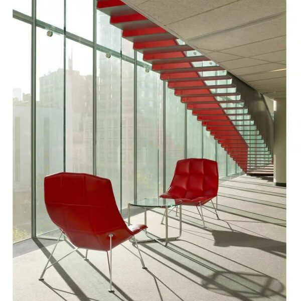 Runder Couchtisch aus Stahl und Glas | Knoll | MR - Image 5