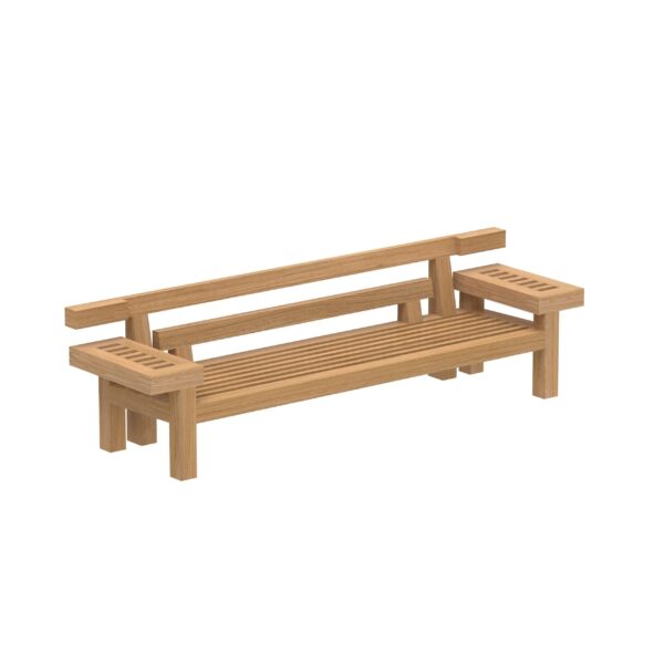 Gartenbank aus Teakholz mit Armlehnen | Royal Botania - Image 2