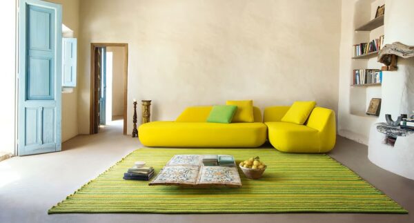 Rechteckiger Streifen- Teppich aus Stoff | Paola Lenti | Natural - Image 4