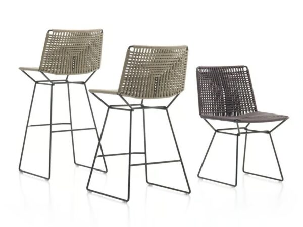 Mit Kufengestell Hocker aus Seil mit Fussstütze | MDF Italia | Neil - Image 3