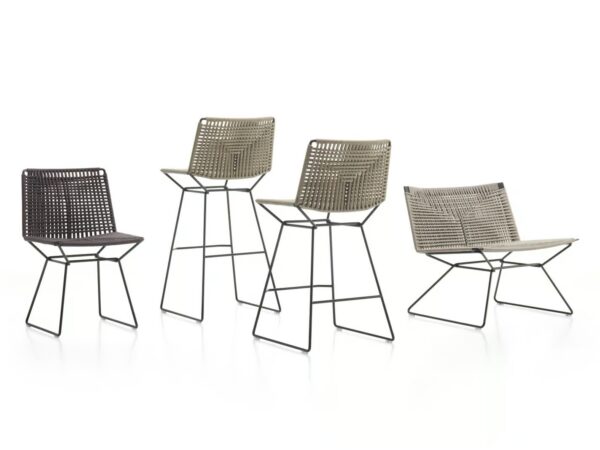 Mit Kufengestell Hocker aus Seil mit Fussstütze | MDF Italia | Neil - Image 4