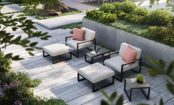 Quadratischer Fussbank für den Aussenbereich aus Batyline® | Royal Botania | Ninix Lounge - Image 3