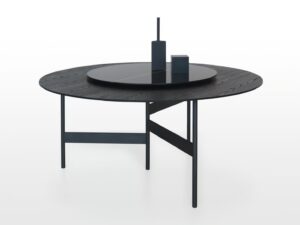 Runder Tisch aus Stahl und Glas | Living Divani