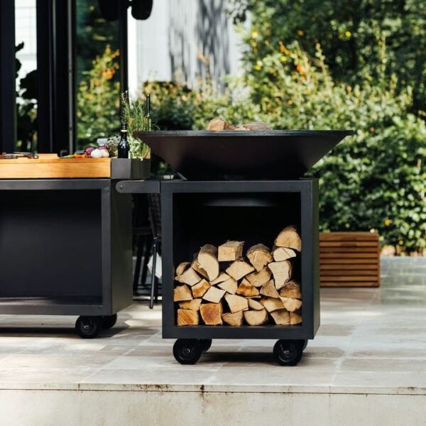 Holz- Gartengrill aus pulverbeschichtetem Stahl mit Rollen | OFYR | OFYR Classic Storage PRO - Image 2
